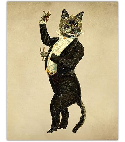 Amazon.com: Buzz Unplugged Vintage Victorian Cats Wall Art